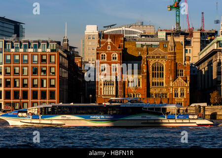 A Thames Clipper Boat, River Thames, London, England Stock Photo