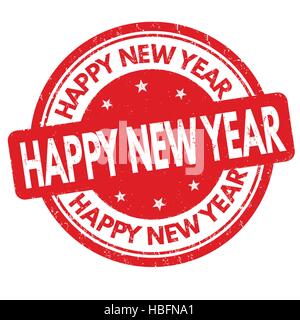 Happy new year grunge rubber stamp on white background, vector illustration Stock Vector