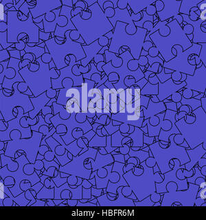 Blue Puzzle. Jigsaw Pattern Stock Photo