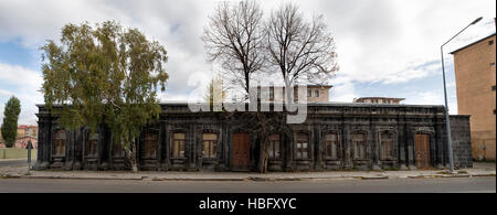 Panoramic view of old historical stone house in Kars Stock Photo