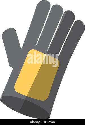 cartoon glove protection industrial shadow vector illustration eps 10 Stock Vector