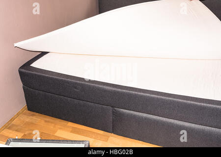 Detail bedrooms, boxspring bed mattresses Stock Photo