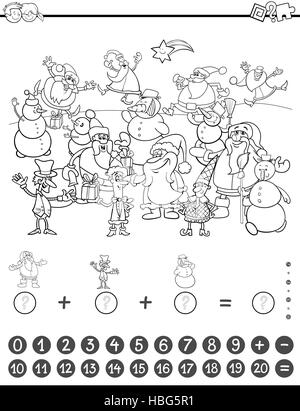 maths game coloring page Stock Photo - Alamy