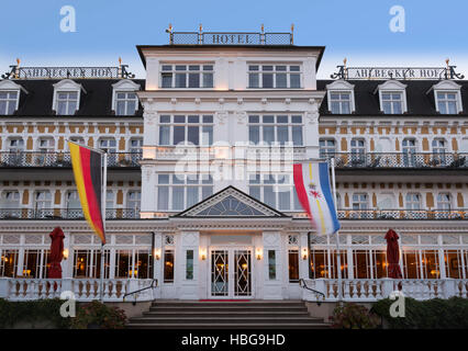 Hotel Ahlbecker Hof, resort architecture, Seeheilbad Ahlbeck, Kaiserbäder, Usedom, Mecklenburg-Western Pomerania, Germany Stock Photo