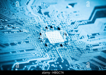 blue circuit board Stock Photo