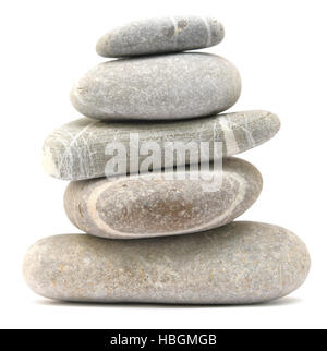 balancing pebble tower Stock Photo