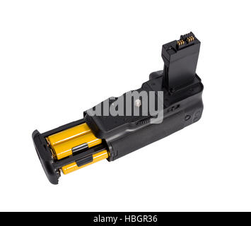 Battery grip for modern DSLR camera Stock Photo