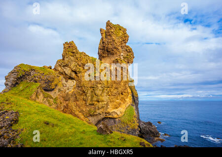 The ancient rocks covered with  moss Stock Photo