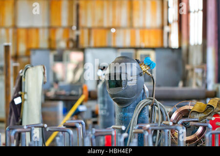 Shop semi-automatic welding Stock Photo