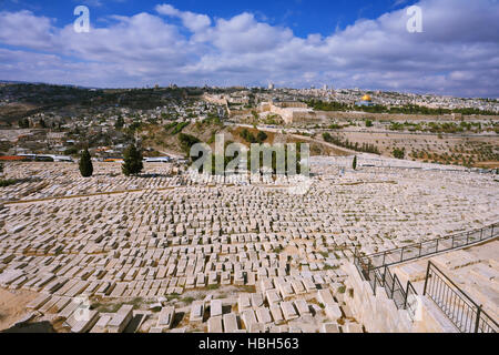 Jewish cemetery on the Mount of Olives Stock Photo