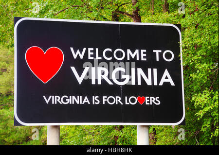 Welcome to Virginia road sign Stock Photo