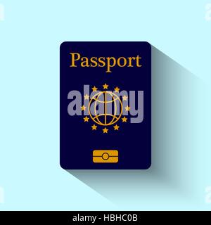Vector illustration international passport. Identification Document Flat Vector Illustration Stock Vector