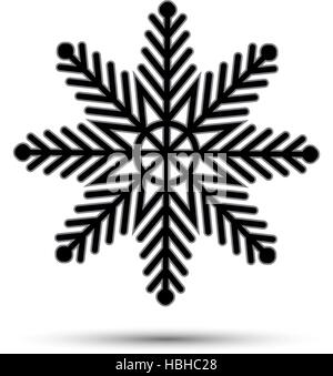 Snowflake icon, on white background, winter symbol vector Stock Vector