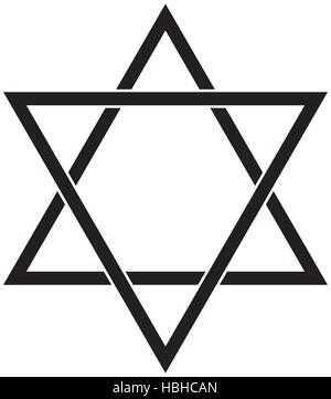 Hexagram David Star - black and blue icon of Israel holy religious ...