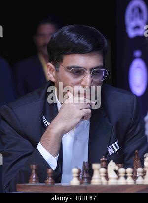 Viswanathan Anand ; Indian chess Grandmaster ; Chess World Champion ; Vishwanathan Vishy Anand ; 3rd Edition of Maharashtra Chess League ; MCL ; Bombay ; Mumbai ; Maharashtra ; India ; Asia Stock Photo