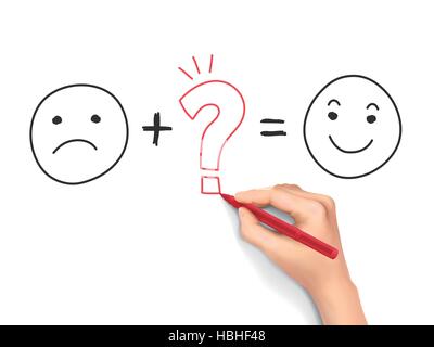 customer satisfaction symbols drawn by hand over white background Stock Vector