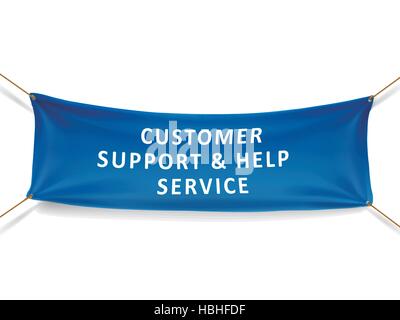 customer support and help service banner isolated over white background Stock Vector