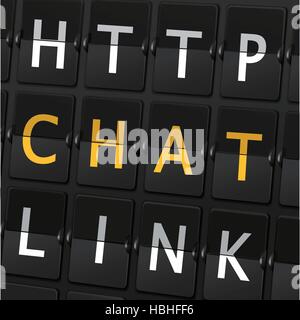http chat link words on airport board background Stock Vector