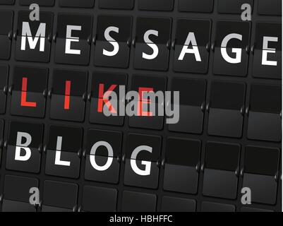 message like blog words on airport board background Stock Vector