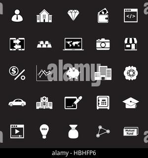 Passive income icons on black background, stock vector Stock Vector