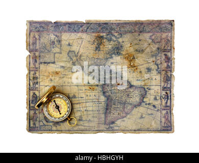 Vintage compass isolated on white background Stock Photo - Alamy
