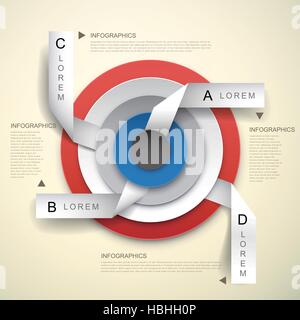 3d vector abstract concentric and tag infographic elements Stock Vector