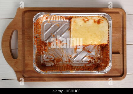 Lasagne Bolognese In Disposable Foil Dish Stock Photo - Download