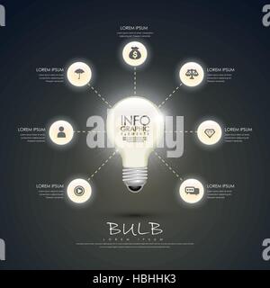 vector abstract infographic, the elements to turn on the light Stock Vector