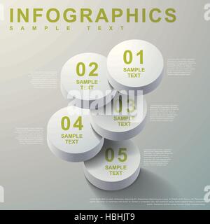 3d vector abstract cylinder tower infographic elements Stock Vector ...
