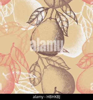 Citrus fruits seamless pattern. Stock Vector