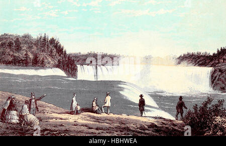 Niagara Falls from Point Prospect - American Side - circa 1860 Stock Photo