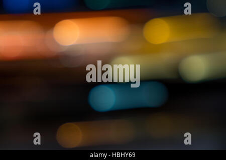 Colorful night city lights bokeh Stock Photo
