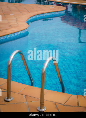 Swimming pool ladder Stock Photo