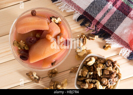 Apple compote with wallnuts Stock Photo