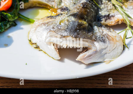 Fresh fish grilled sea bream Stock Photo