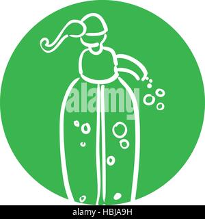 bottle with dispenser water bubbles licor design vector illustration eps 10 Stock Vector