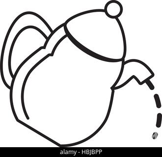 tea pot kettle coffee outline vector illustration eps 10 Stock Vector