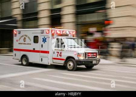 Chicago Fire Department ambulance in motion. Stock Photo