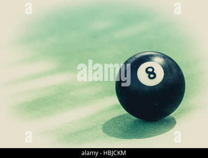 Black billard ball Stock Photo