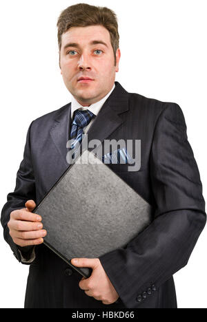 businessman with folder Stock Photo