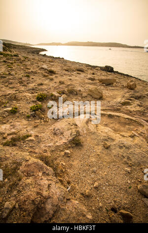 Nightfall in Bugibba Stock Photo