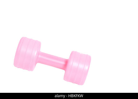 dumbbell weight plastic isolated on white Stock Photo