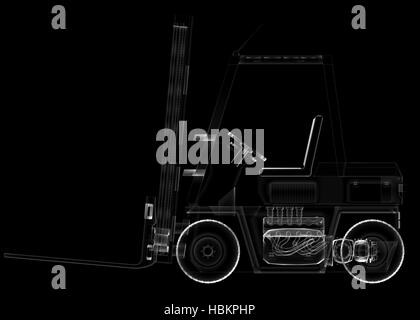 isolated transparent forklift truck Stock Photo