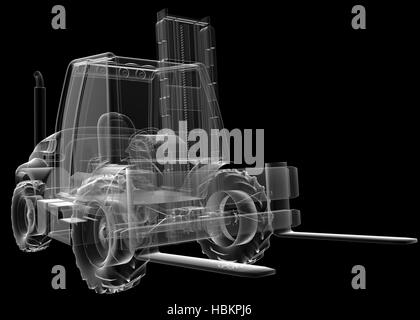 isolated transparent forklift truck Stock Photo