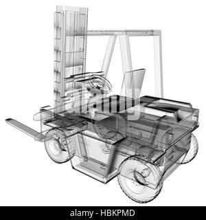 isolated transparent forklift truck Stock Photo