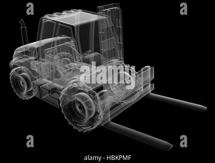 isolated transparent forklift truck Stock Photo