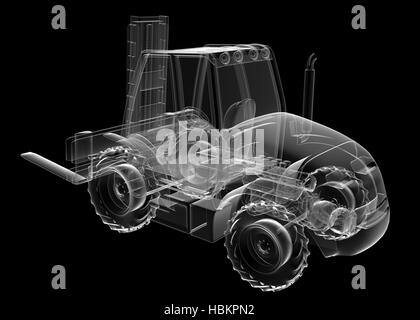 isolated transparent forklift truck Stock Photo