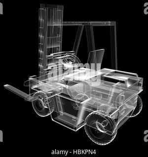 isolated transparent forklift truck Stock Photo