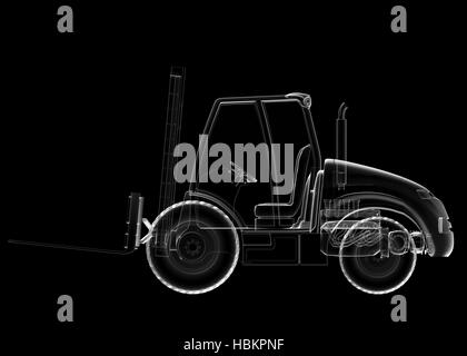 isolated transparent forklift truck Stock Photo