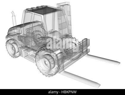 isolated transparent forklift truck Stock Photo